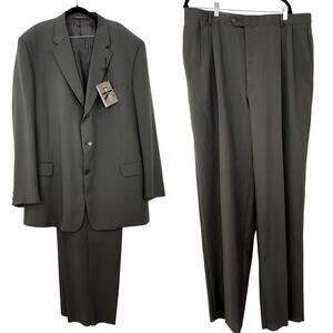 Calvin Klein Wool 3-Button Suit Jacket and Pants 48L Gray NWT $1,250